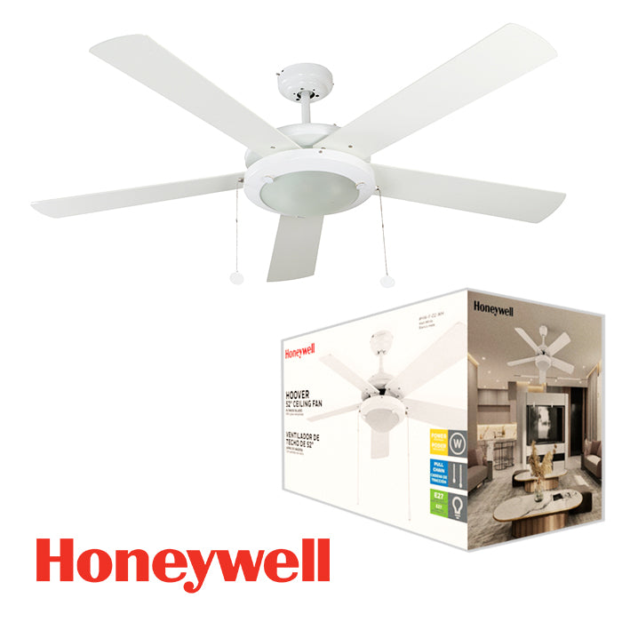 ABANICO DE TECHO DECO. 52'' CON LAMPARA (WH) 2XE27-40W IP20
