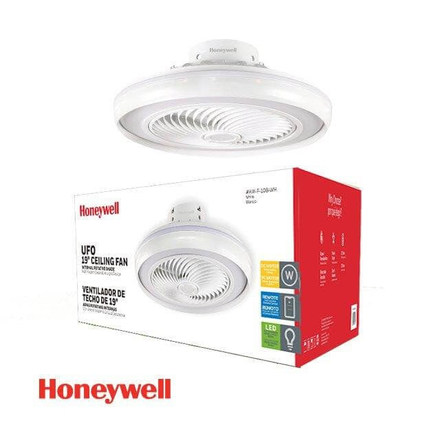 ABANICO DE TECHO UFO 19†CON LUZ LED 40W BLANCO HW-F-108-WH HONEYWELL