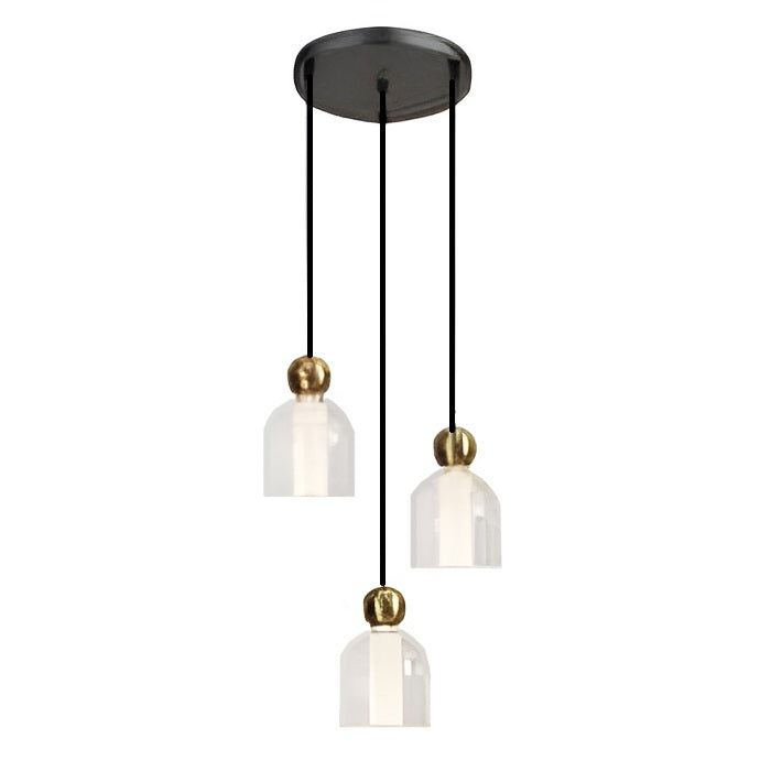 LAMP. DE T. COLGANTE, BASE DE 3 BOMBILLAS LED 9W, 00931BG-3RND-CCT HOME DELIGHT