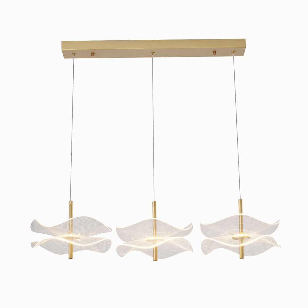 LAMP. DE T. COLGANTE, BARRA DE 3 MARIPOSAS LED 15W, 00966GD-3K HOME DELIGHT