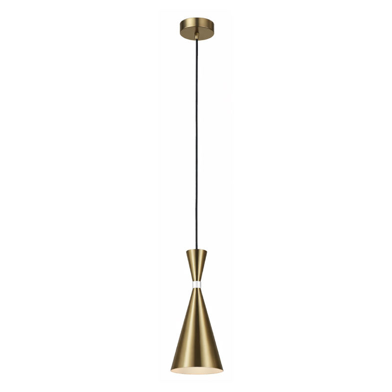 LAMP. DE T. COLGANTE, E27-40W AC. BRONCE, TIPO CAMPANA 01131GD-1H HOME DELIGHT