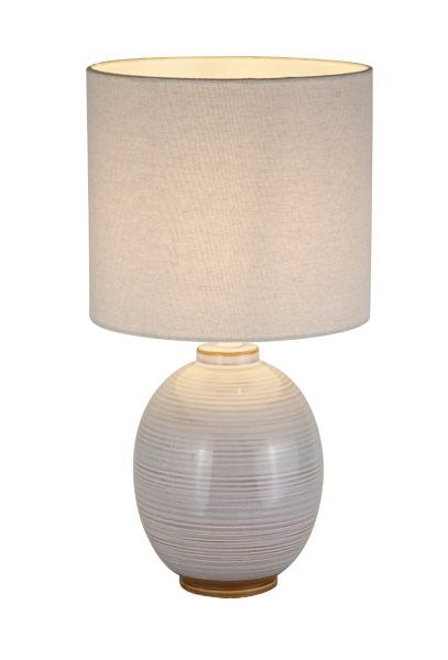LAMP. DECO. PARA MESA E27-40W, 00910T-NAT, AC. BLANCO/CERAMICA HOME DELIGHT (NO INC. BOMBILLO)