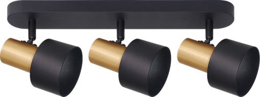 LAMP. TECHO O PARED 3 SPOTS, GU10-40W, 00874BK-3W, HOME DELIGHT (NO INC. BOMBILLO)