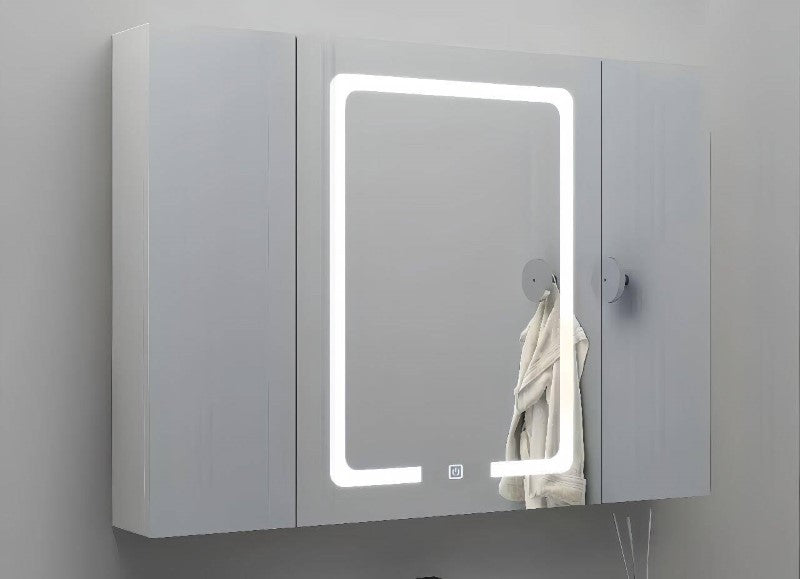 GABINETE BLANCO C/ESPEJO P/ BAÑO 100CM X 68CM C/ILUMINACION TACTIL 00533-CCT HOME DELIGHT
