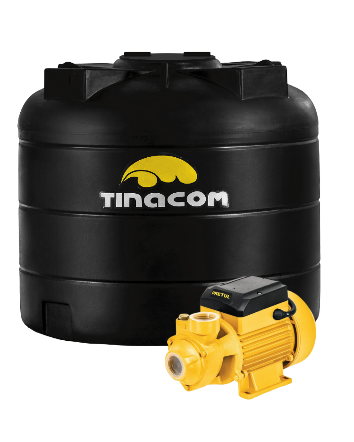 COMBO TINACO 530GLS TINACOM + BOMBA LADRONA 1/2 HP PRETUL