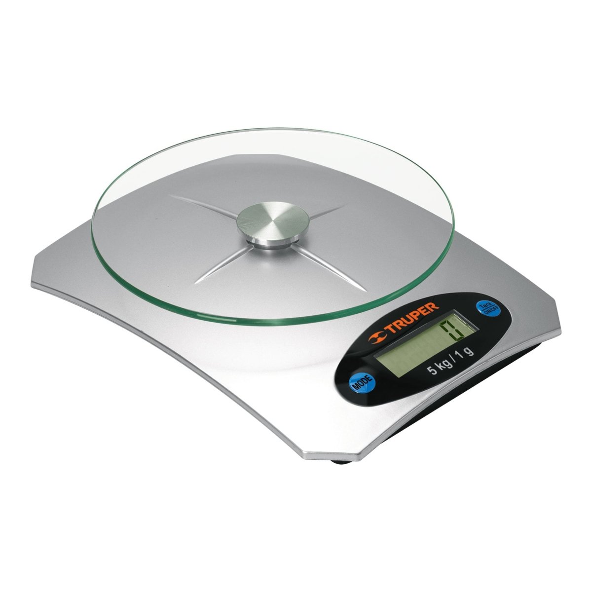 BALANZA PARA COCINA PLATO DE CRISTAL 5KG TRUPER - SUPERMIX