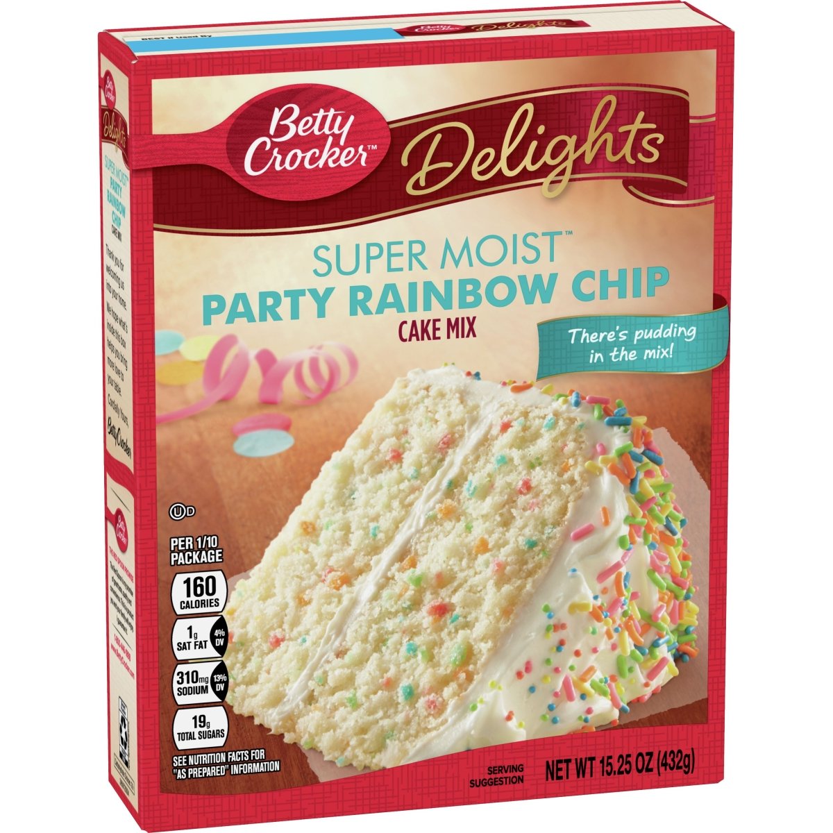 BETTY CROCKER SM RAINBOW CHIP CAKE 15.25 OZ - SUPERMIX
