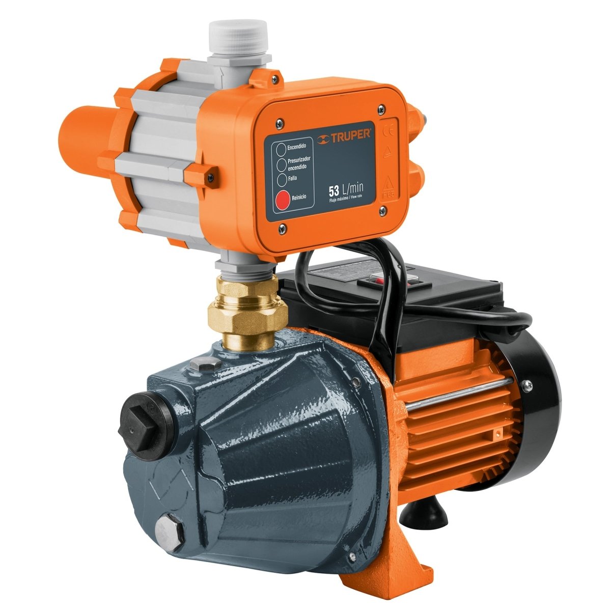 BOMBA 1 HP PRESURIZADORA CONTROL + ELECTRICO AUTOMATICO TRUPER - SUPERMIX