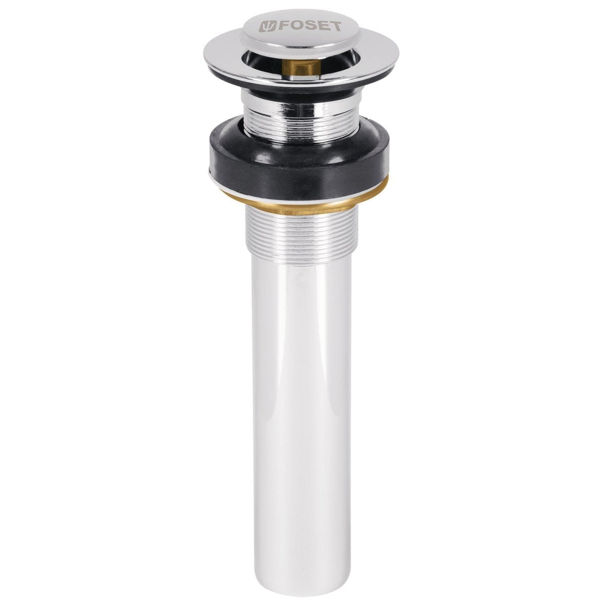 BOQUILLA PARA LAVAMANO PUSH BOTON CROMO Y SATIN FOSET - SUPERMIX
