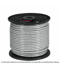 CABLE DE ACERO 1/8'' RIGIDO RECUBIERTO DE PVC 7 X 7 HILOS ROLLO DE 75M FIERO - SUPERMIX