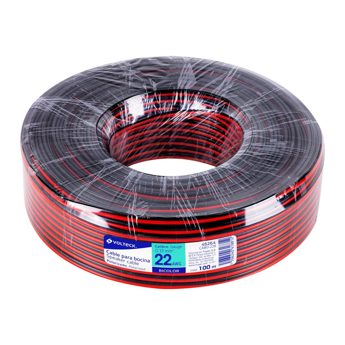 CABLE PARA BOCINA BICOLOR DE 100 METROS - SUPERMIX