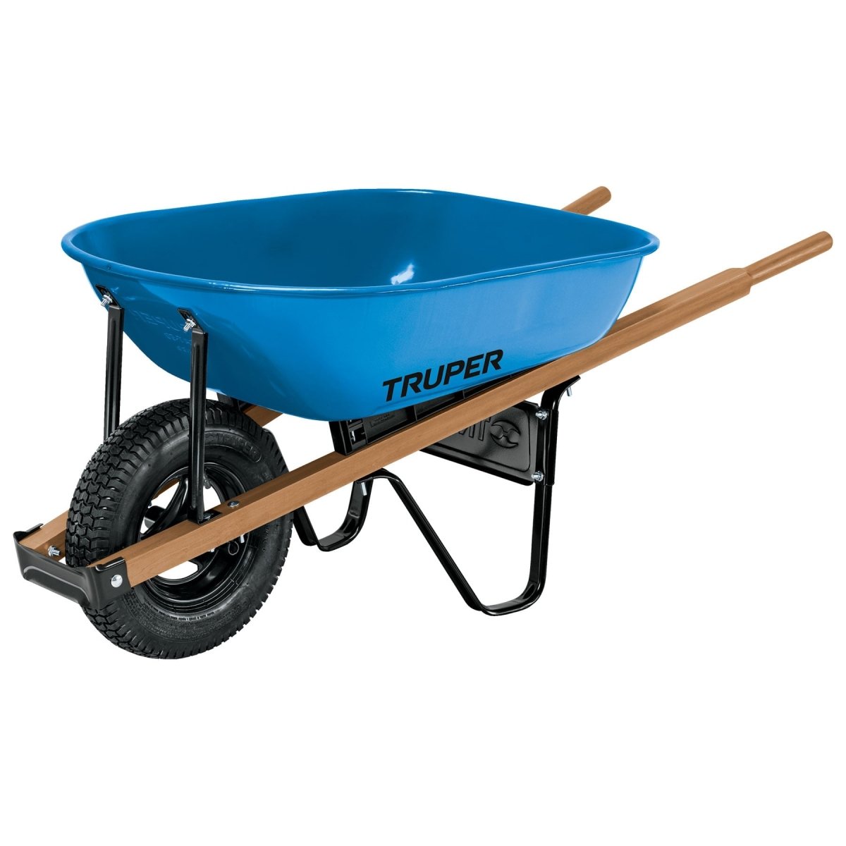 CARRETILLA 5.5FT3 MANGOS DE MADERA Y GOMA REFORZADA TRUPER - SUPERMIX