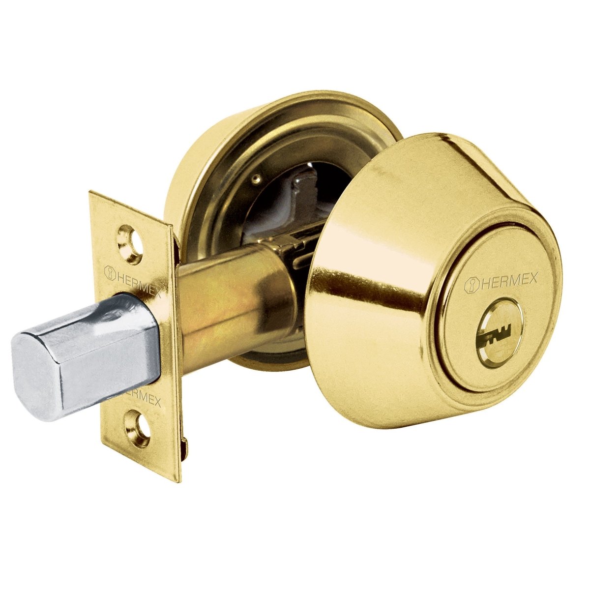 CERROJO LLAVE - LLAVE CON LLAVE DE PUNTOS CROMO MATE HERMEX - SUPERMIX