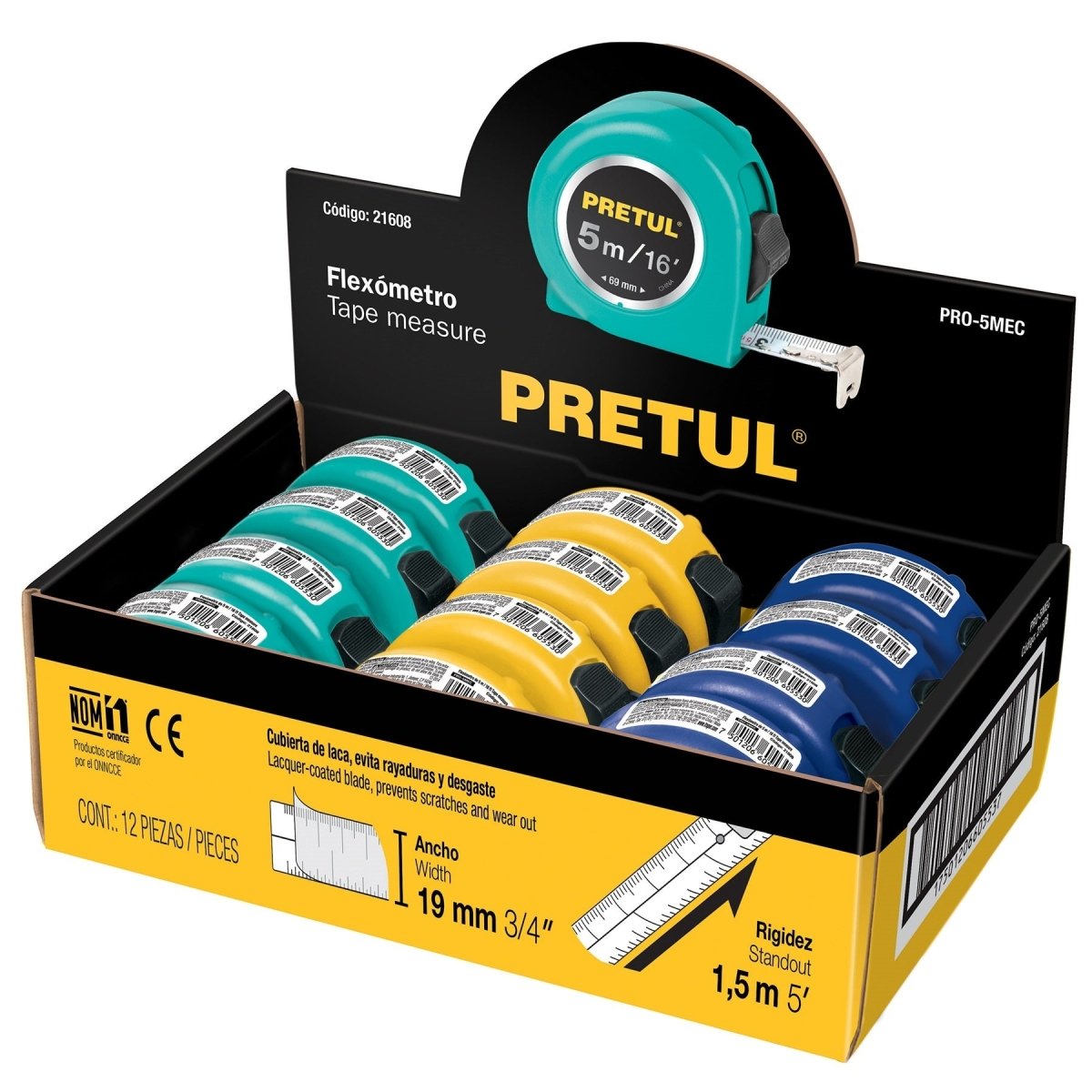 CINTA METRICAS 5M COLORES SURTIDOS PRETUL - SUPERMIX