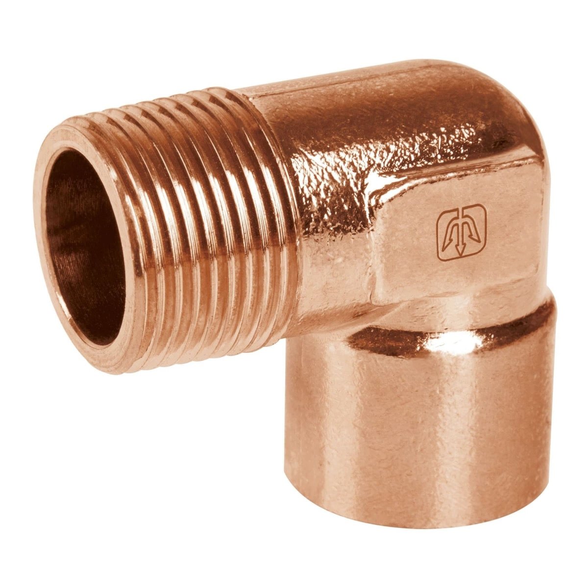 CODO 90 DE COBRE A ROSCA EXTERIOR - SUPERMIX