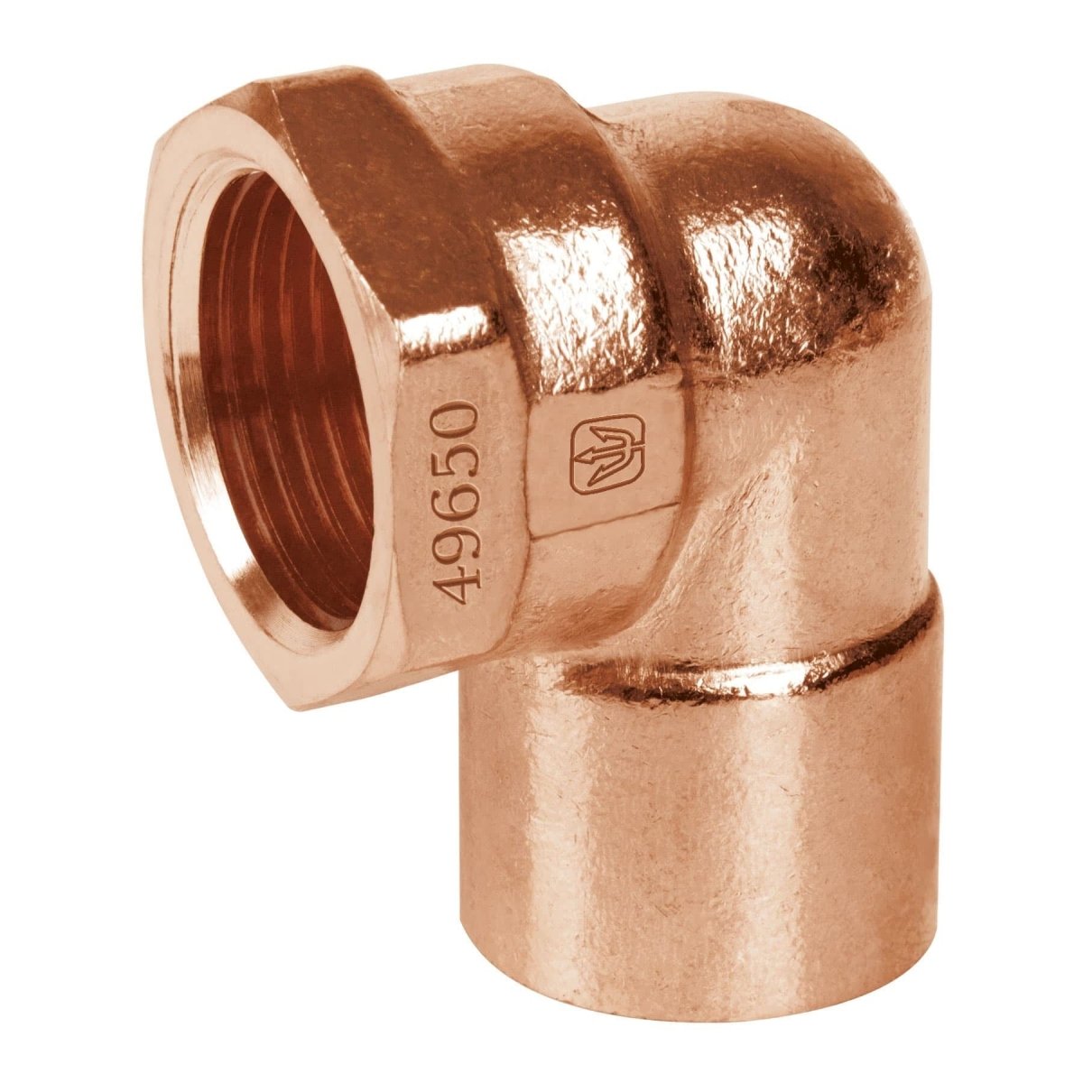 CODO 90 DE COBRE A ROSCA INTERIOR - SUPERMIX