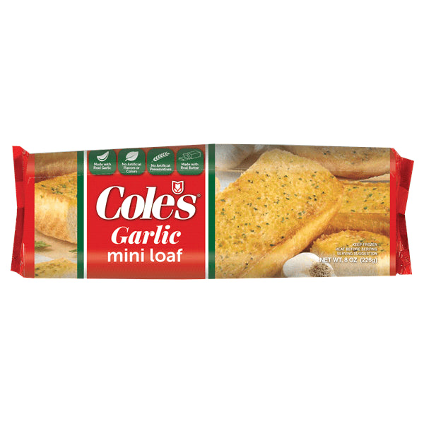 COLES GARLIC MINI LOAF 8 OZ - SUPERMIX