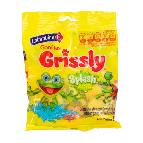 COLOMBINA GOMITAS GRISSLY SPLASH ACIDO 80 GR - SUPERMIX