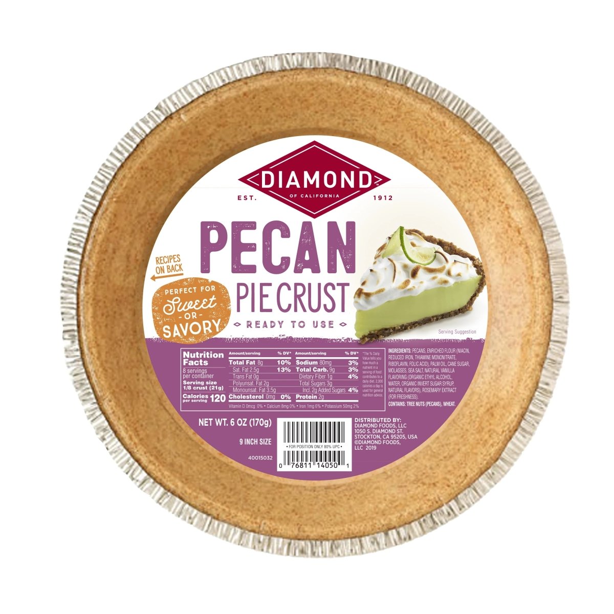 DIAMOND F PIE CRUST PECAN 6 OZ - SUPERMIX