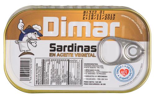 DIMAR SARDINAS PLANA EN ACEITE VEGETAL 125 GRS - SUPERMIX