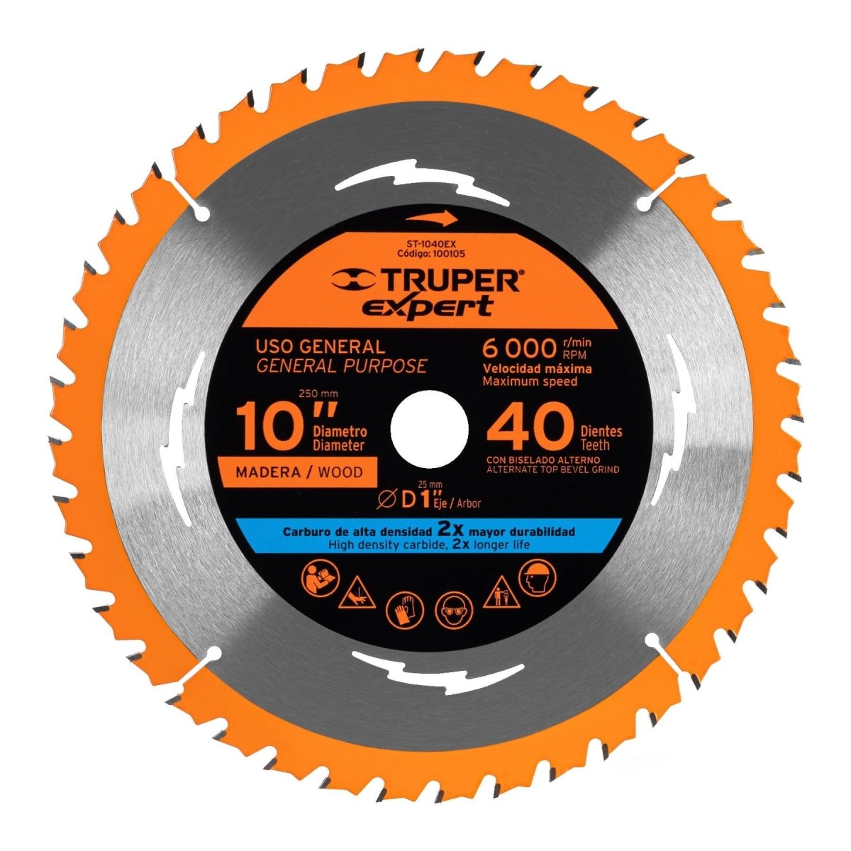 DISCO SIERRA 10" PARA MADERA 40 DIENTES TRUPER.. - SUPERMIX