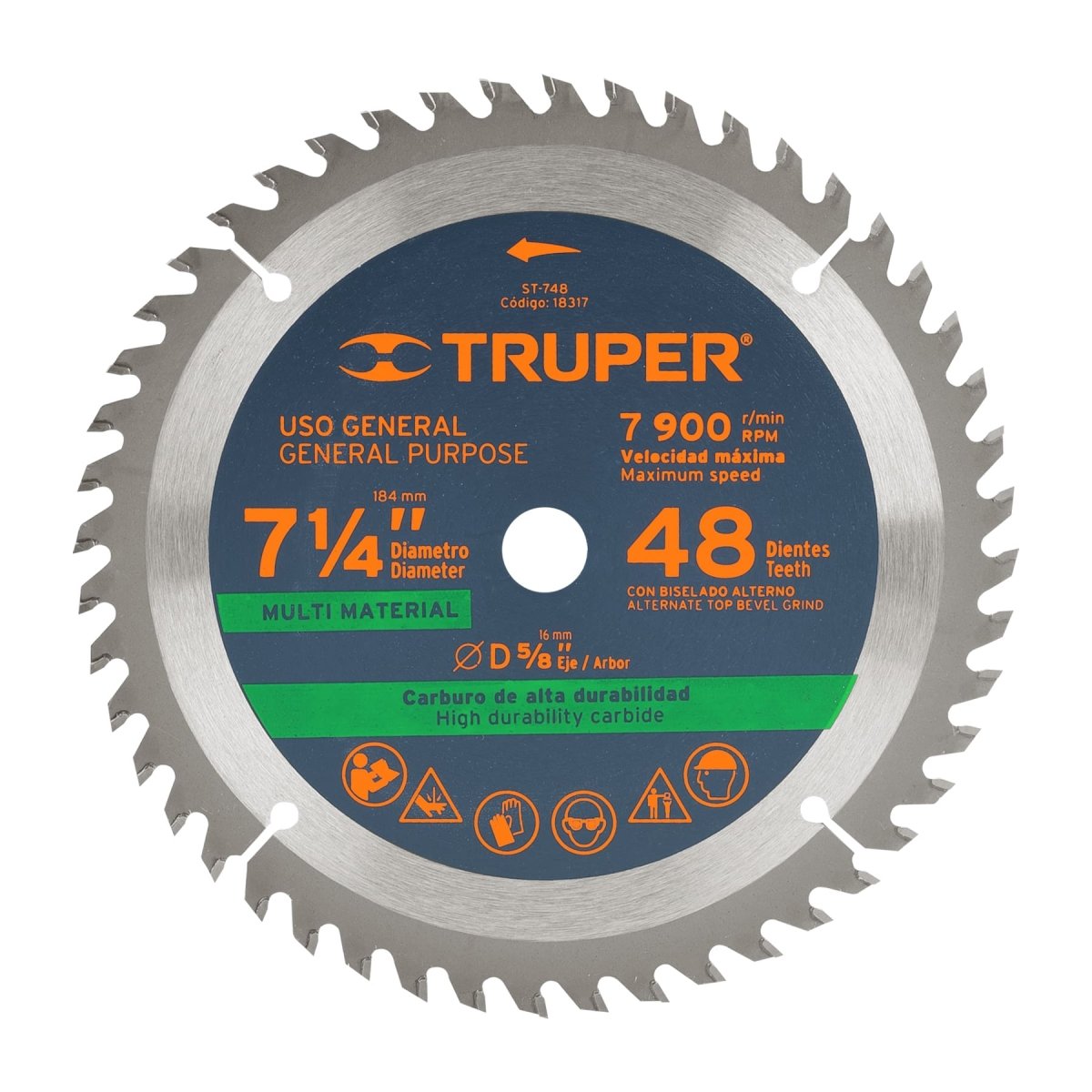 DISCO SIERRA 7 - 1/4" PARA MULTIMATERIAL 48 DIENTES TRUPER - SUPERMIX