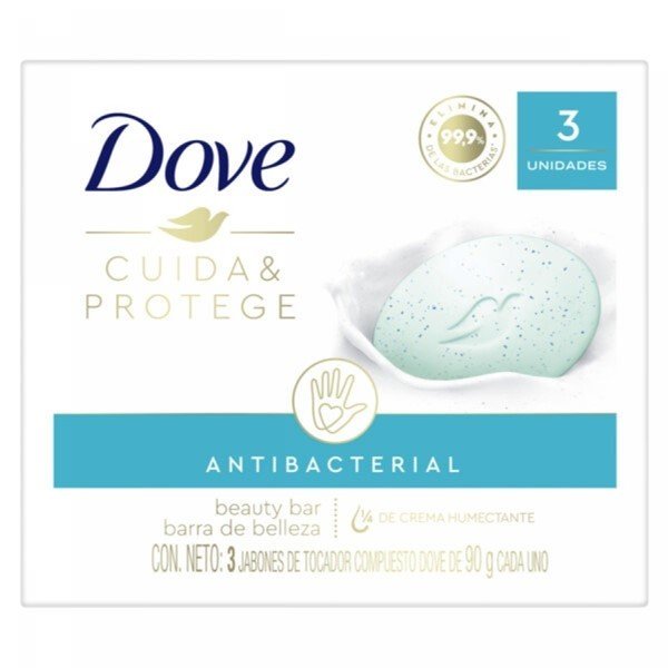 DOVE JABON CUIDA Y PROTEGE ANTIBACTERIAL 3 Unidad 90 GRS - SUPERMIX