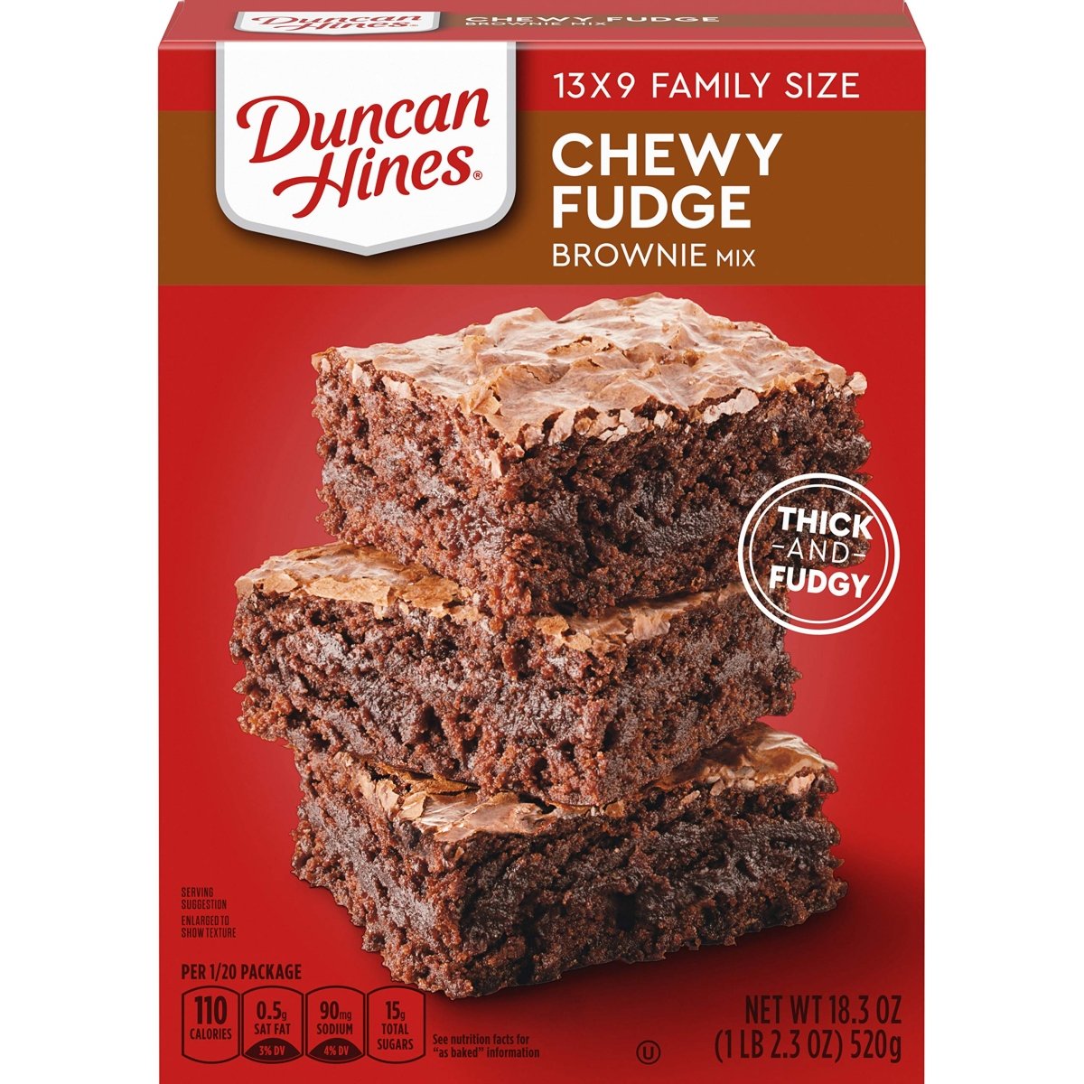 DUNCAN HINES FAM SZ CHEWY BROWNIES 12/18.3 OZ - SUPERMIX