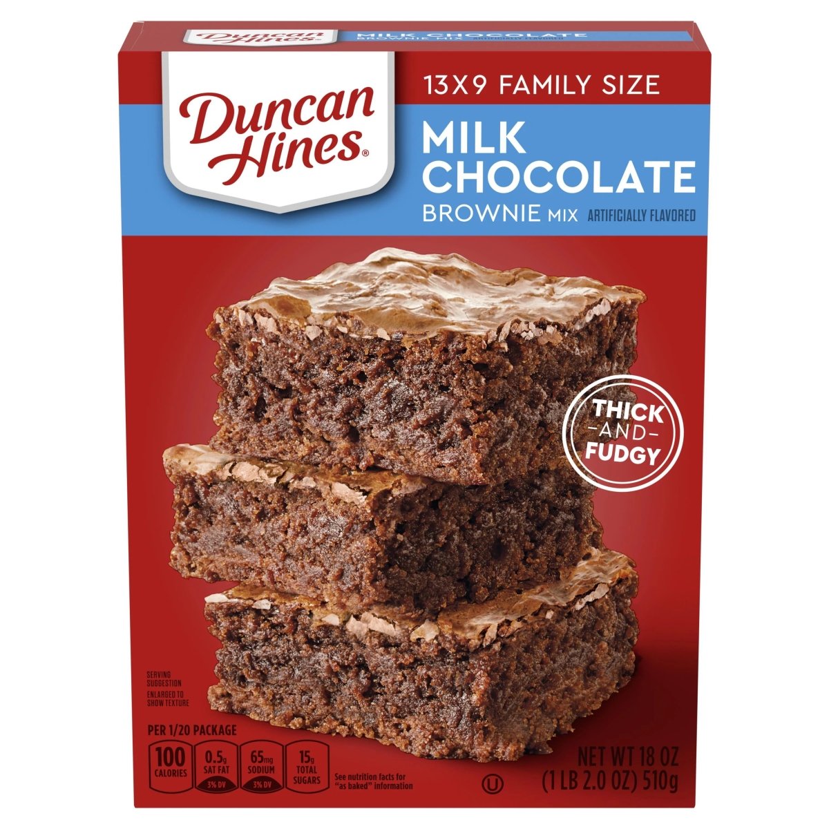 DUNCAN HINES FAM SZ MILK CHOC. BROWNIES 12/18 OZ - SUPERMIX