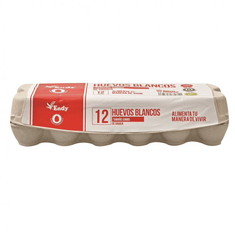ENDY HUEVO EXTRA GRANDE BLANCO 12/1 CARTON - SUPERMIX