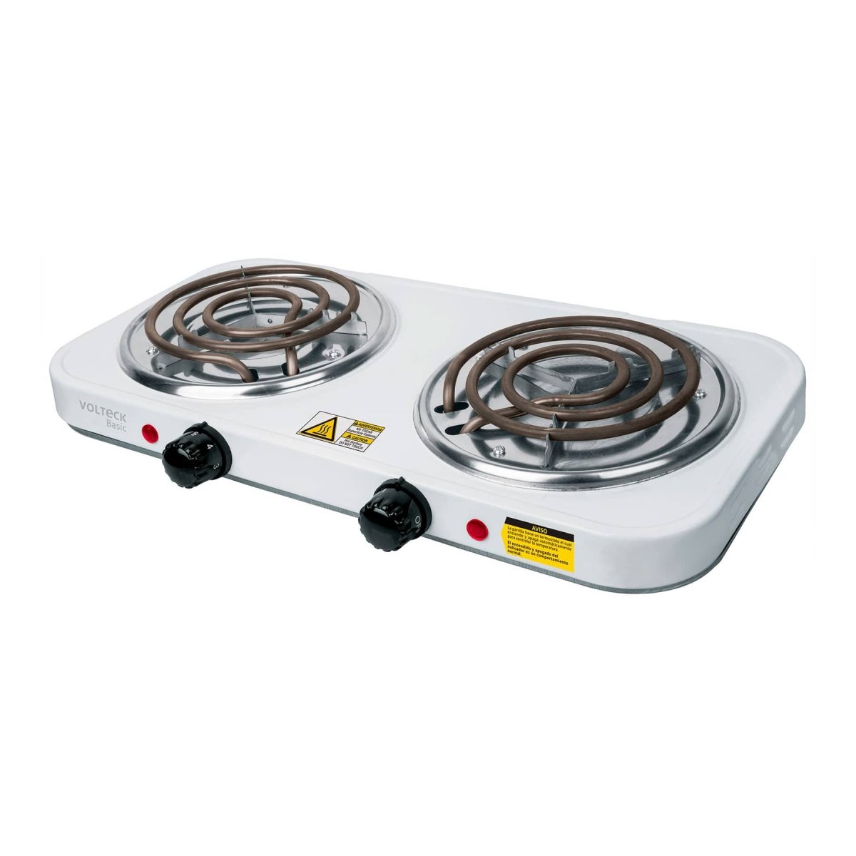 ESTUFA ELECTRICA 2000W 2 HORNILLAS BLANCA VOLTECK BASIC - SUPERMIX