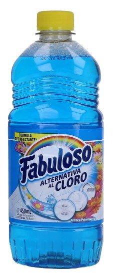 FABULOSO DESINFECTANTE LIQUIDO ALTERNATIVA AL CLORO FRESCA PRIMAVERA 450 ML - SUPERMIX