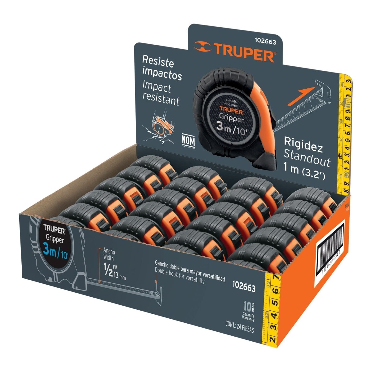FLEXÓMETRO GRIPPER 3 M CINTA 13 MM EN DI - SUPERMIX