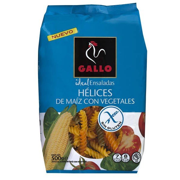 GALLO HELICES TRICOLOR C/ TOMATE Y ESPINACA 450 GR - SUPERMIX