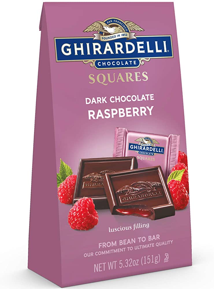GHIRADELL DK CHOC&RSPBRY SQR 5.32 OZ - SUPERMIX