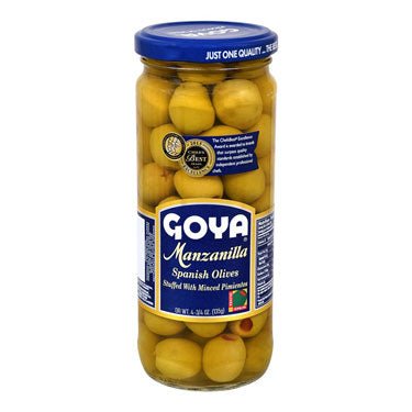 GOYA ACEITUNAS MANZ.RELLENAS PIMIENTO (BAJO EN SAL) 4 OZ - SUPERMIX