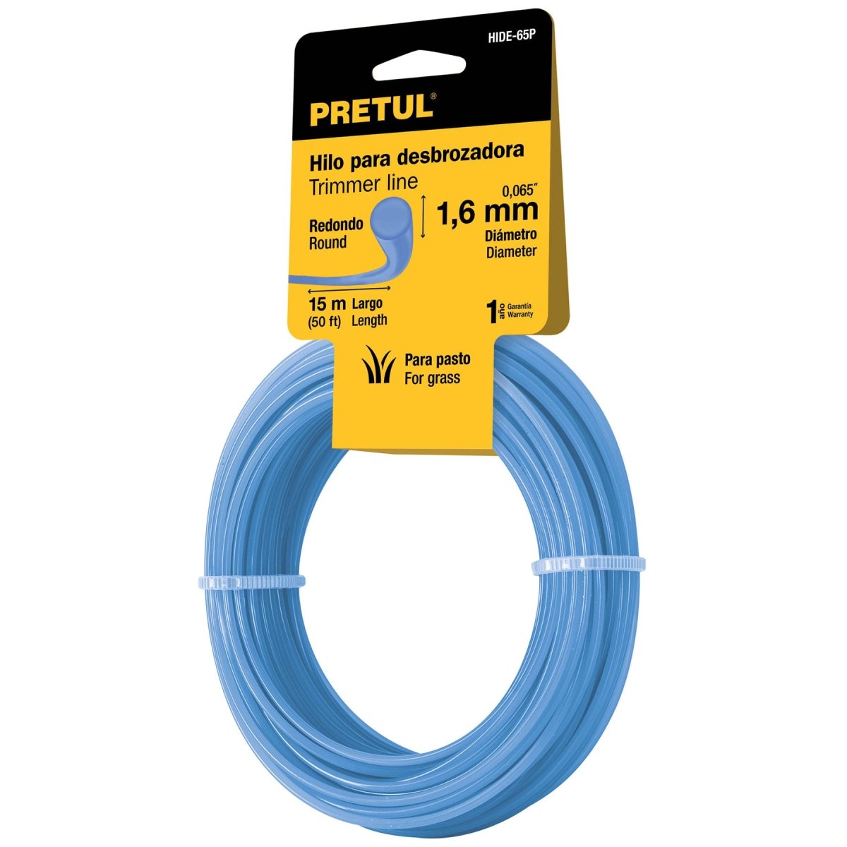 HILO PARA CORTADORA DE GRAMA 1.6MM X 15M REDONDO AZUL PRETUL - SUPERMIX