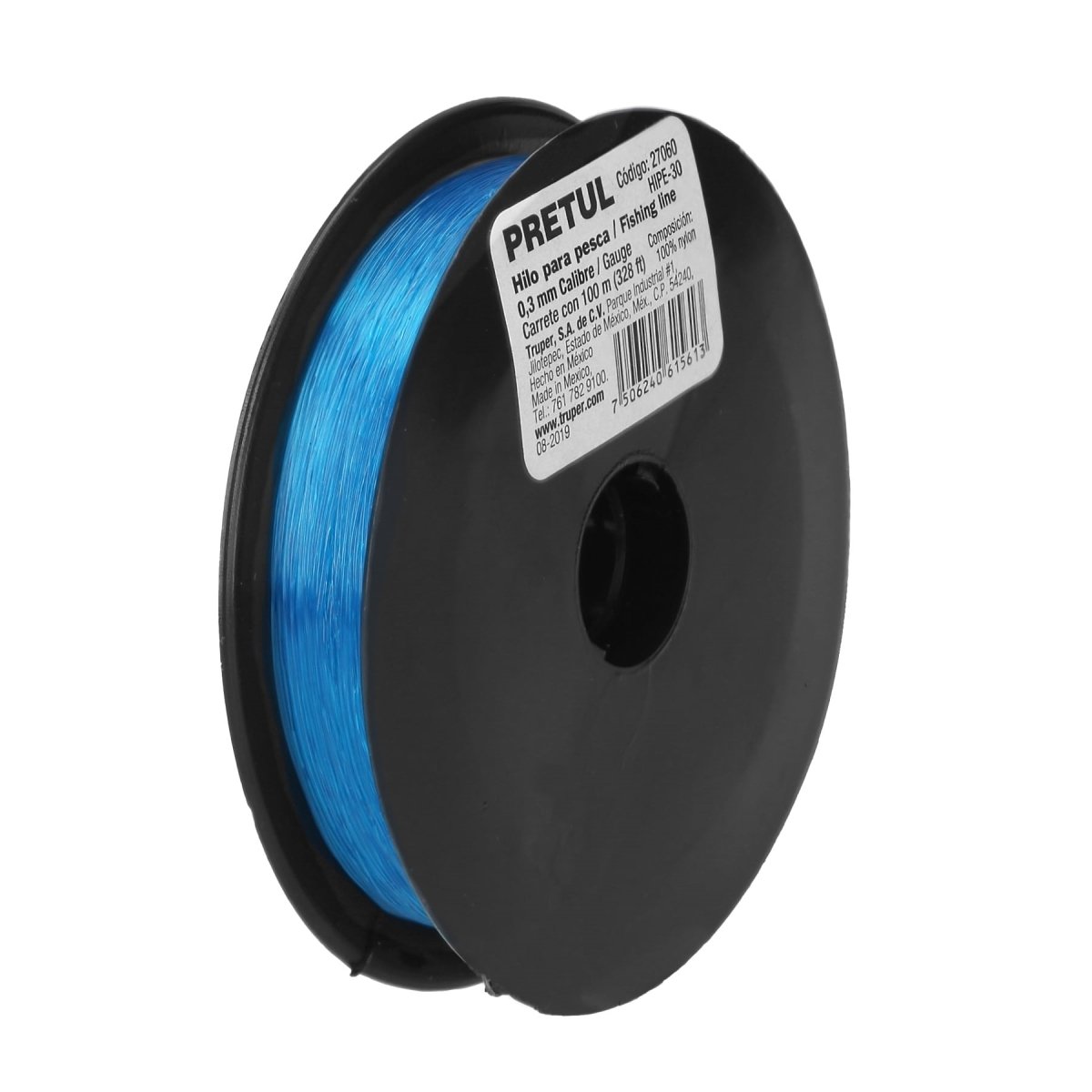 HILO PARA PESCA 100M X 0.4MM DE NYLON AZUL PRETUL - SUPERMIX
