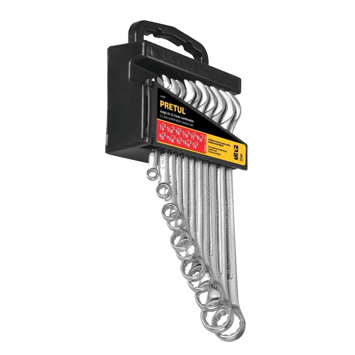 JUEGO DE 11 LLAVES COMBINADAS DESDE 1/4" HASTA 7/8" PRETUL - SUPERMIX