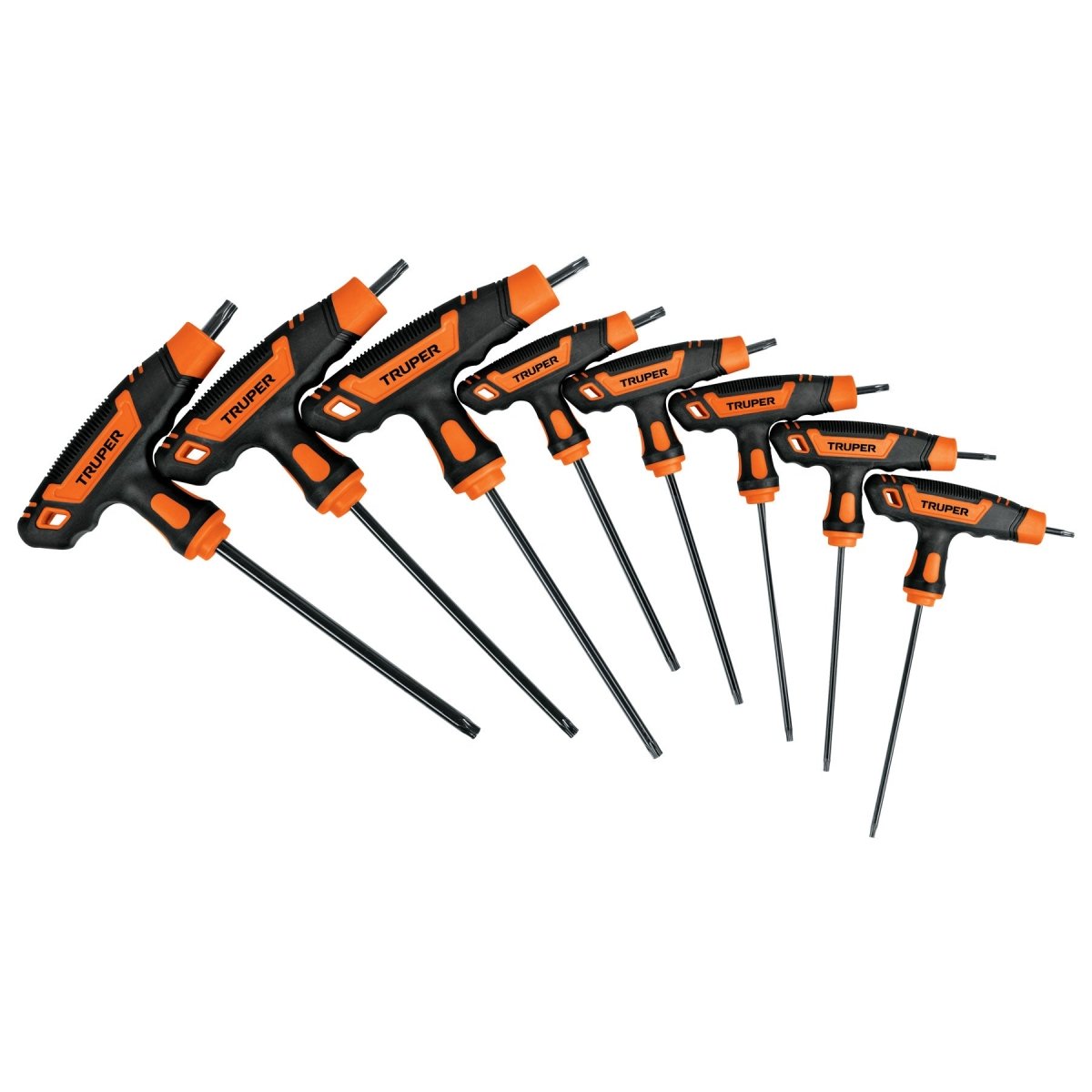 JUEGO DE 7 LLAVES TORX LARGAS DESDE T9 HASTA T40 MANGO TIPO "T" TRUPER EXPERT.. - SUPERMIX