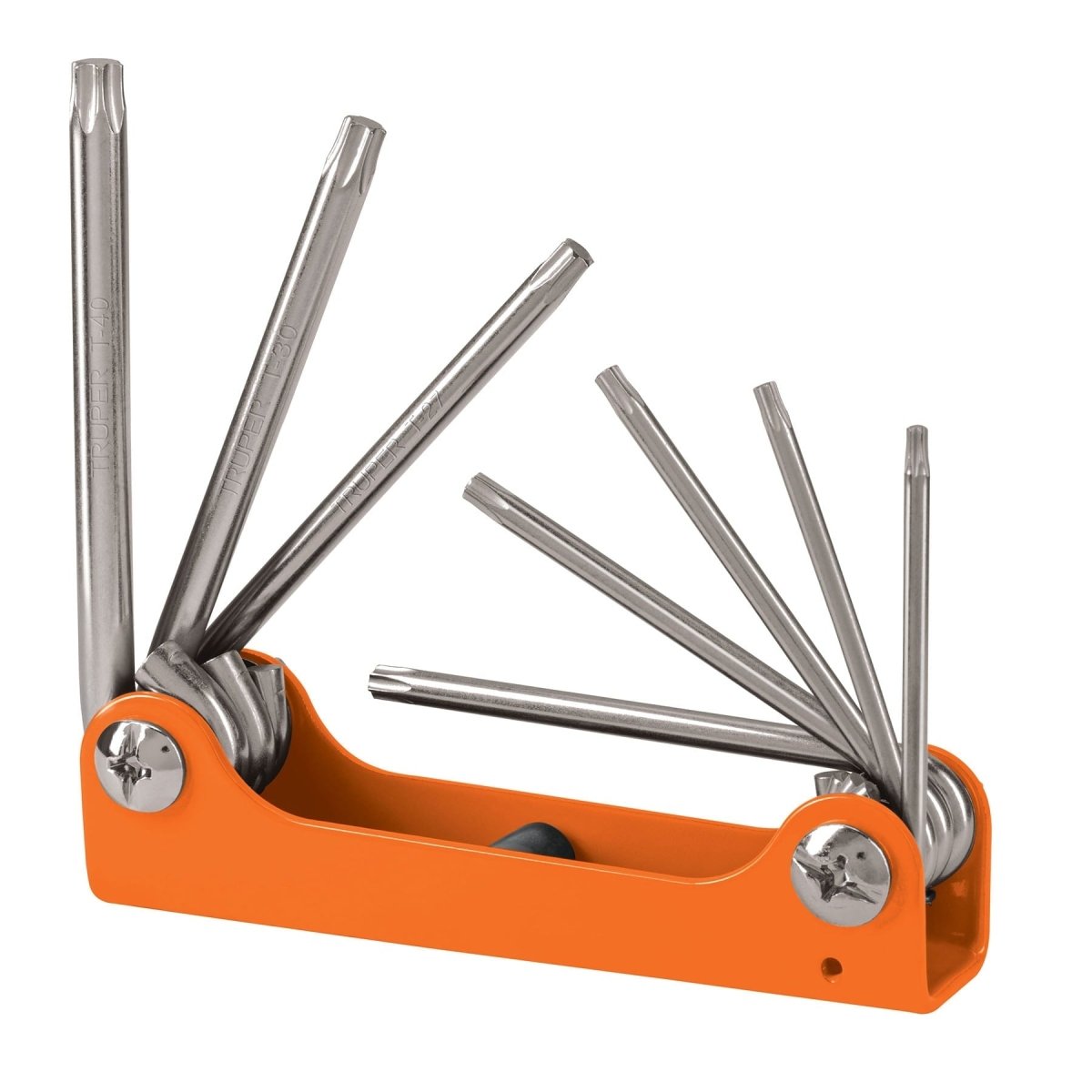 JUEGO DE 8 LLAVES TORX TIPO NAVAJA EN DESDE T9 HASTA T40 TRUPER - SUPERMIX