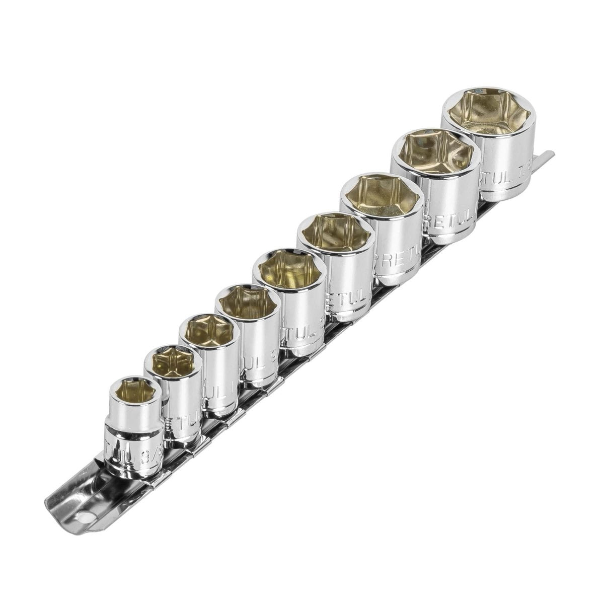 JUEGO DE CUBOS MECANICOS 9 PIEZAS DE 10MM A 19MM ENTRADA 3/8CORTOS PRETUL.. - SUPERMIX