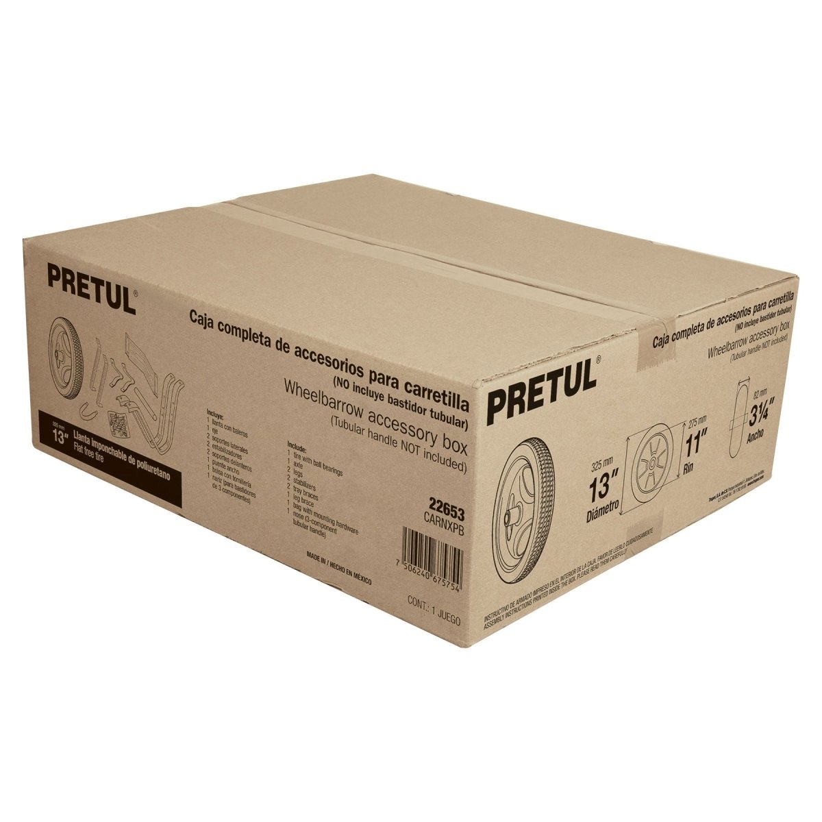 KIT CON ACCESORIOS Y GOMA IMPONCHABLE DE 14'' PARA CARRETILLA PRETUL - SUPERMIX