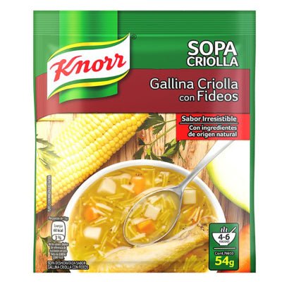 KNORR SOPA GALLINA CRIOLLA C/ FIDEOS 54 GRS - SUPERMIX