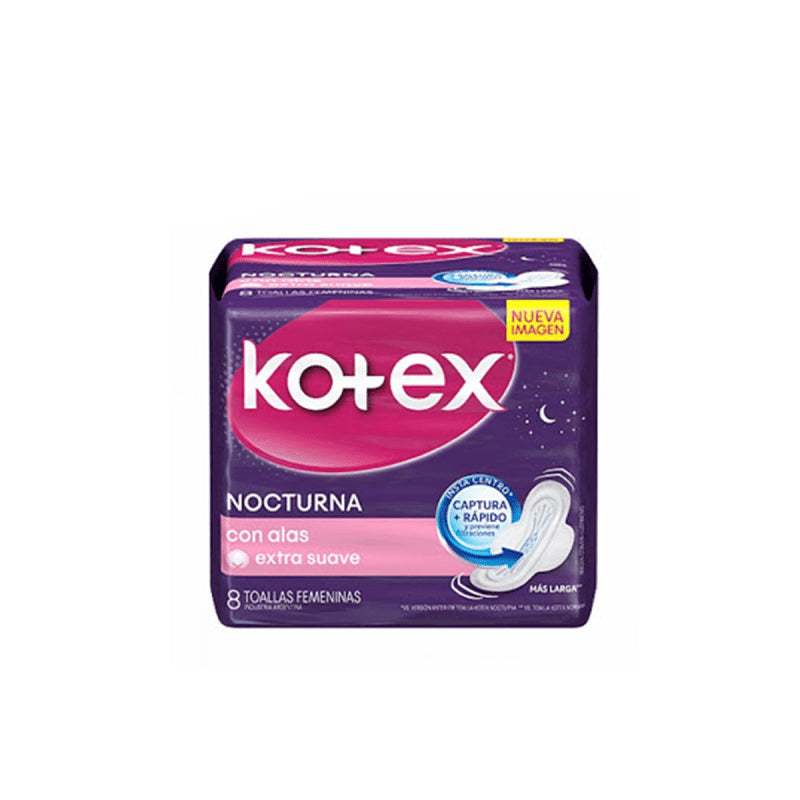 KOTEX TOALLA FEMENINA NOCTURNA 8 Unidad - SUPERMIX