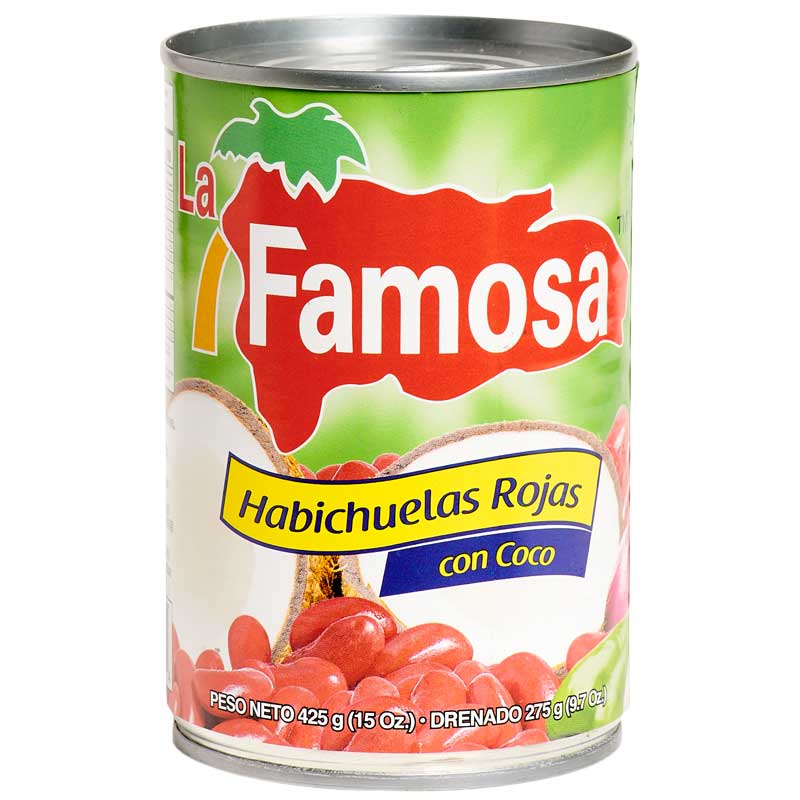 LA FAMOSA HABICHUELAS ROJAS CON COCO 15 OZ - SUPERMIX