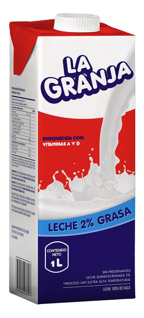 LA GRANJA LECHE 2% GRASA SEMIDESCREMADA 1 LT - SUPERMIX