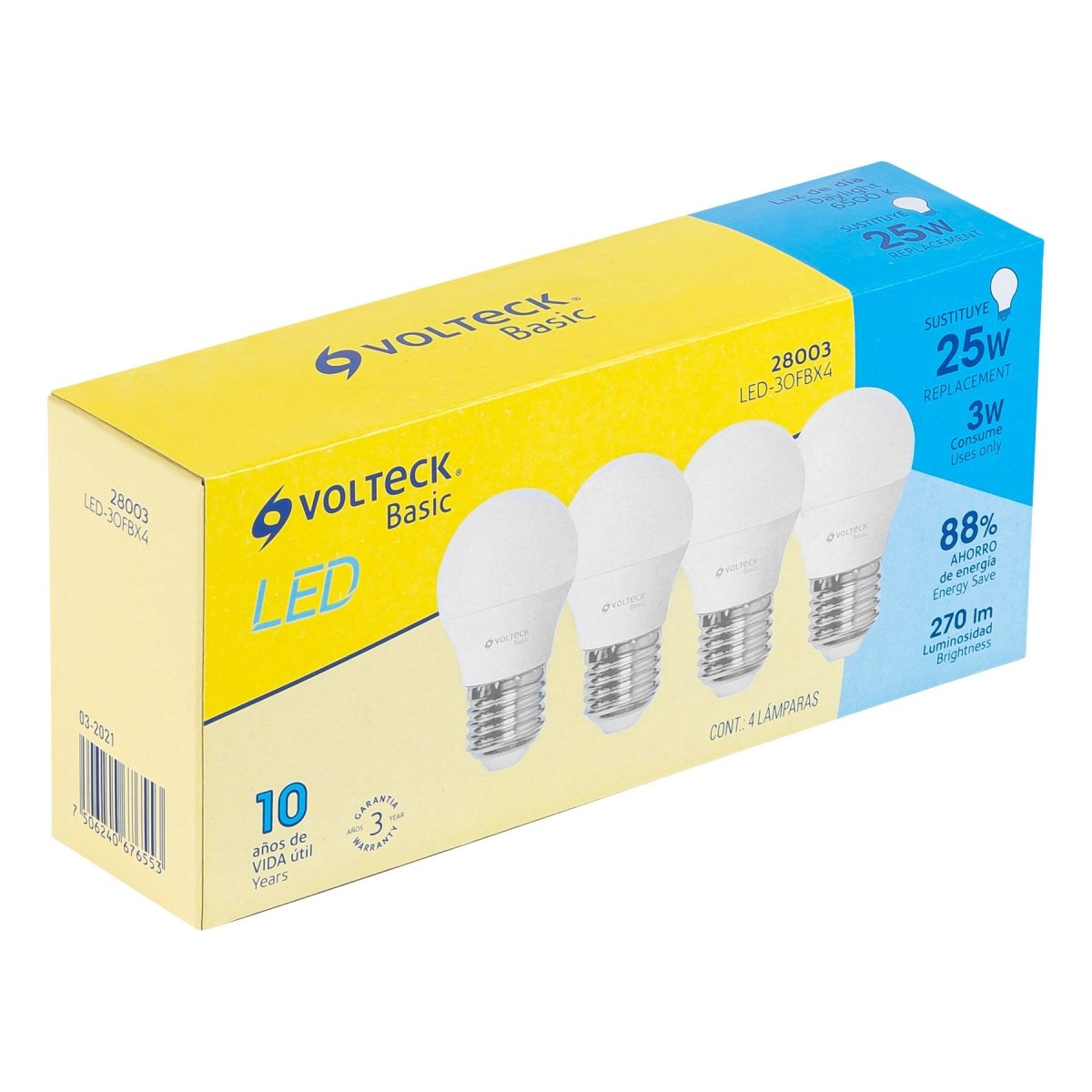 LAMPARA LED, E26, 14W, LUZ DE DÍA, 4 PZS - SUPERMIX