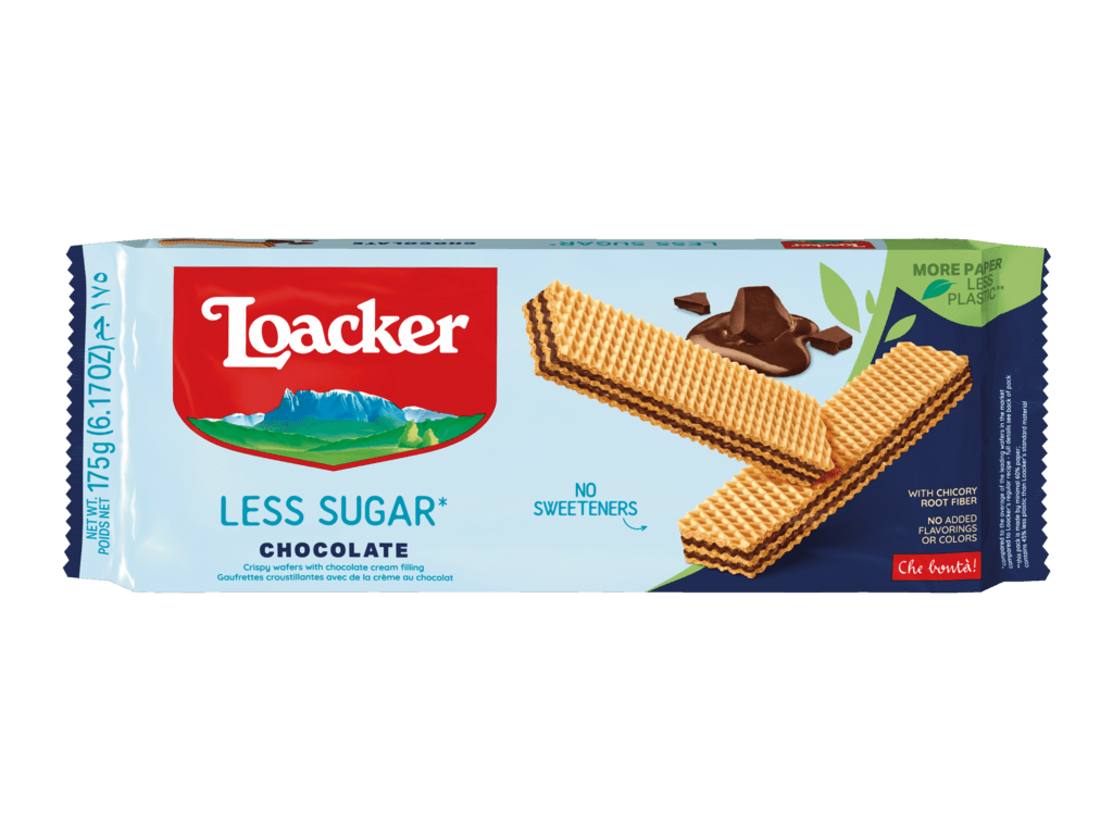 LOACKER GALLETA WAFER LESS SUGAR C/ CHOCOLATE 175 GR - SUPERMIX