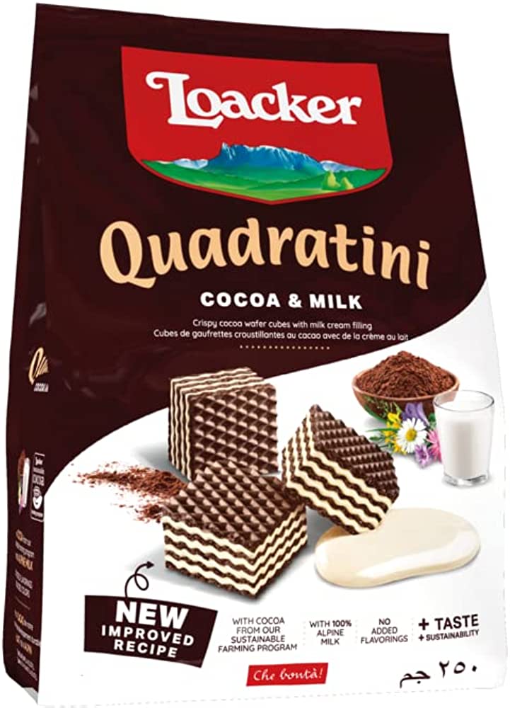 LOACKER QUADRATINI COCOA & MILK 125 GR - SUPERMIX